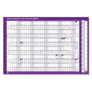 Sasco 2011-12 Academic Year Planner Unmounted with Accessories Kit W915xH610mm Ref 2400544