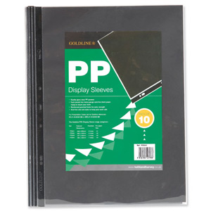 Goldline Display Sleeves Polypropylene Reinforced 150 Micron 7 Hole A4 Clear Ref PDSA4Z [Pack 10]