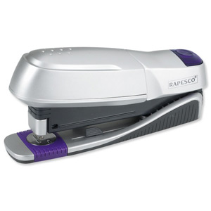 Rapesco X5 Stapler Full Strip Push-button with Margin-edge Adjuster Capacity 20x 80gsm Silver Ref 0818