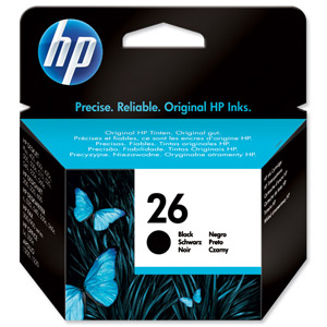 Hewlett Packard [HP] No. 26 Inkjet Cartridge Page Life 800pp 40ml Black Ref 51626AE