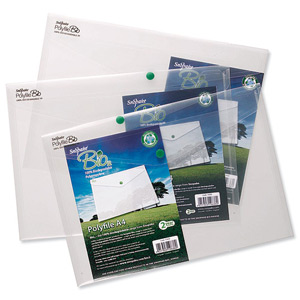 Snopake Bio2 Polyfile Wallet File Capacity 150 Sheets 80gsm A4 Clear Ref 15428 [Pack 5]