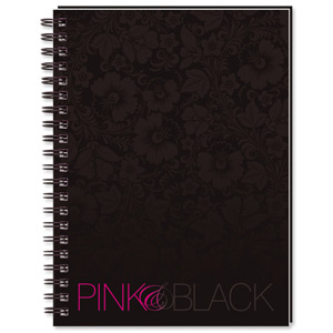 Oxford Pink and Black Book Wirebound Hardback Ruled 140 Pages 90gsm A6 Black Ref J70011B [Pack 5]