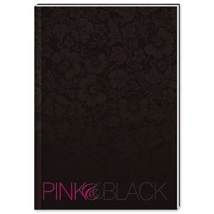 Oxford Pink and Black Book Casebound Ruled 192pp 90gsm A4 Black Ref 100080495 [Pack 5]
