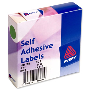 Avery Label Dispenser for Diam.19mm Green Ref 24-507 [1120 Labels]