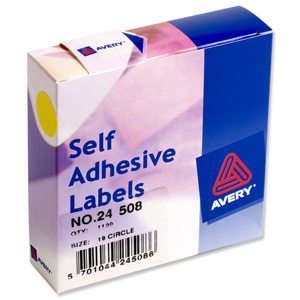 Avery Label Dispenser for Diam.19mm Yellow Ref 24-508 [1120 Labels]