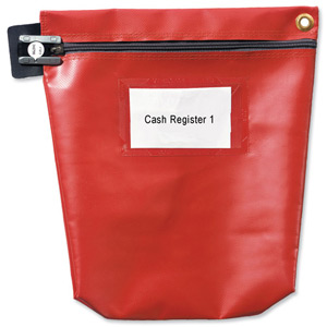 Versapak Cash Bag Tamper-Evident Zip Heavyweight Material Medium W267xD50xH267mm Red Ref CCB1-RDS