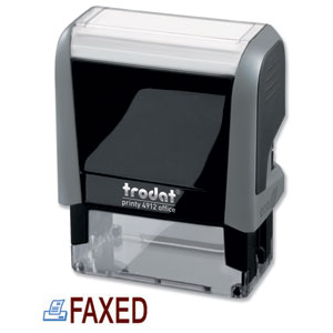 Trodat Office Printy Stamp Self-inking - Faxed - 18x46mm Reinkable Red and Blue Ref 43201