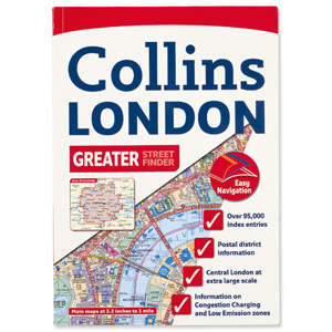 Collins Greater London Street Atlas Detailing Underground and Railway Stations A4 Ref 0007274376
