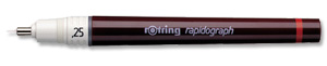 Rotring Rapidograph Pen for Precise Line Width to ISO 128 and ISO 3098/1 0.25mm Nib Ref S0194270