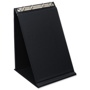 Bantex Easel Presenter Collapsible Flip-over 4-Ring 20mm Portrait A3 Black Ref 550310