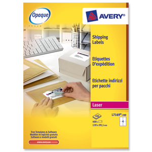 Avery Addressing Labels Laser Jam-free 4 per Sheet 139x99.1mm White Ref L7169-100 [400 Labels]