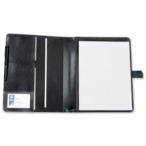 Alassio Conference Folder with Pad 3 Document Sections A4 Leather-look Black Ref 30073