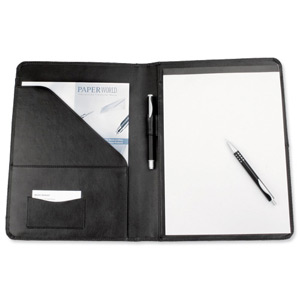 Alassio Conference Folder Writing Case with Pad Leather-look A4 Black Ref 96086
