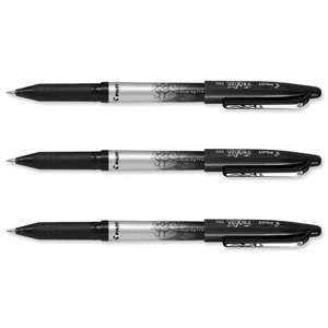 Pilot FriXion Rollerball Pen Eraser Rewriter 0.7mm Tip 0.4mm Line Black Ref 226101201 [Pack 12]