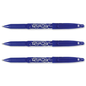Pilot FriXion Rollerball Pen Eraser Rewriter 0.7mm Tip 0.4mm Line Blue Ref 226101203 [Pack 12]