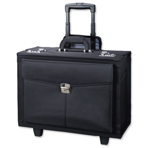 Alassio Rocca II Pilot Case Microfibre Laptop Compartment 2 Combination Locks Black Ref 45034