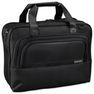 Lightpak Executive Laptop Bag Padded Top Load Muti-section Nylon Capacity 17in Black Ref 46100