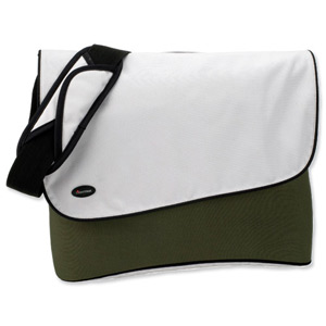 Lightpak Elevation Laptop Messenger Bag Nylon Capacity 14in Green and Grey Ref 46085