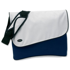 Lightpak Elevation Laptop Messenger Bag Nylon Capacity 14in Blue and Grey Ref 46086