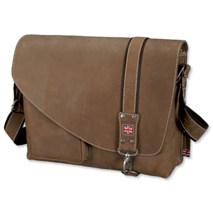 Pride and Soul Gentry Shoulder Bag Leather and Carabiner Lock 1 Front Pocket Brown Ref 47129