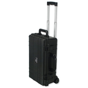 JSA Protector Trolley Case ABS with Perforated Foam Padding 2 Locks Black Ref 45312