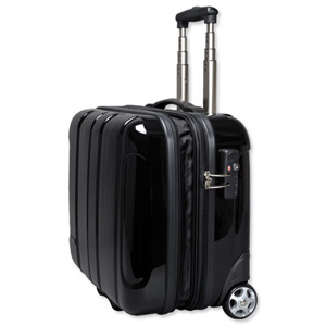 JSA Business Trolley ABS Polycarbonate with Removable Laptop Case Black Ref 45513