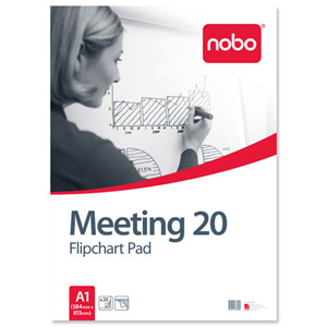 Nobo Meeting Flipchart Pad Perforated 20 Sheets A1 Plain Ref 34633698 [Pack 5]