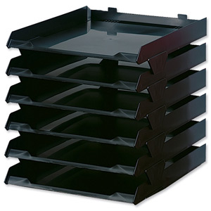 Avery Paperstack Letter Tray Self-stacking A4 W250xD320xH300mm Black Ref 5336BLK [Pack 6]