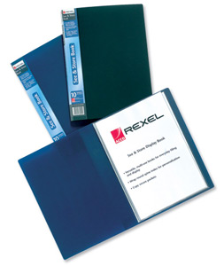 Rexel See and Store Book with Full-length Spine Ticket 10 Pockets A4 Blue Ref 10550BU Ident: 349C