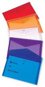 Rexel Carry Folder Polypropylene A4 Translucent Assorted Ref 16129AS [Pack 5]
