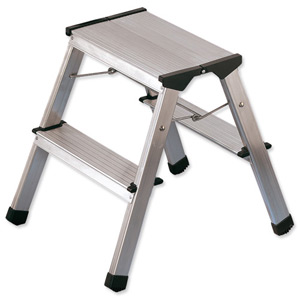 Hailo Folding Steps Double -sided 2x2 Treads Capacity 150kg H2.21m 1.8kg Ref 4321-001