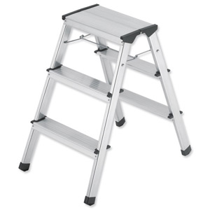 Hailo Folding Steps Double -sided 2x3 Treads Capacity 150kg H2.4m 2.7kg Ref 8643-001