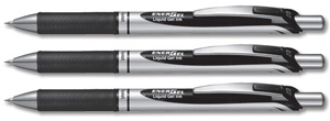 Pentel Energel Xm Gel Pen Retractable 0.7mm Tip 0.35mm Line Black Ref BL77-A [Pack 12]