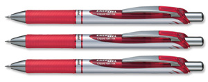 Pentel Energel Xm Gel Pen Retractable 0.7mm Tip 0.35mm Line Red Ref BL77-B [Pack 12]