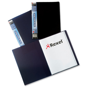 Rexel See and Store Book with Full-length Spine Ticket 10 Pockets A4 Black Ref 10550BK