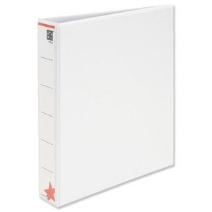5 Star Presentation Ring Binder PVC 4 D-Ring 38mm Size A4 White [Pack 5]