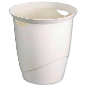 Durable Trend Waste Bin Plastic with Handles 16 Litre White Ref 1701710010