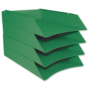 Intensive Letter Trays Recycled Card Front-load A4 Green Ref AbyLetGrn [Pack 6]