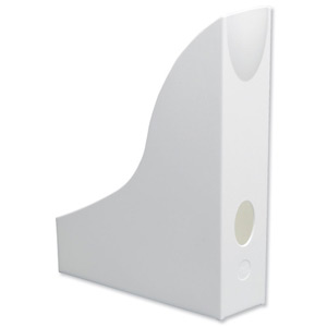 Durable Vivid Magazine Rack Plastic with Thumb Hole A4 White Ref 1701711010