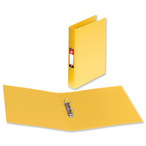 5 Star Ring Binder PVC 2 O-Ring Size 25mm A4 Yellow [Pack 10]