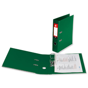 5 Star Lever Arch File PVC Spine 70mm A4 Green [Pack 10]