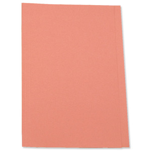 5 Star Square Cut Folder Recycled Pre-punched 180gsm Foolscap Pink [Pack 100]