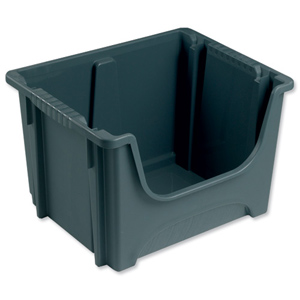Space Bin Container Stackable Capacity 50 Litre 15kg Load W495xD390xH320mm Grey