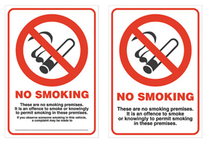 Stewart Superior No Smoking Sign for Windows Self-Adhesive Double Sided Vinyl A6 Ref SCPO004