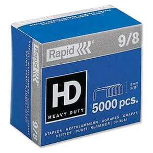 Rapid 9/8 Super Strong Staples 8mm Shank Length [for HD9 HD49 HD70 HD170] Ref 24871000 [Pack 5000]