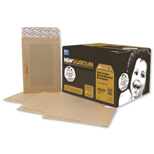 New Guardian Envelopes Heavyweight Board-backed Peel and Seal Manilla 240x165mm Ref L28026 [Pack 125]