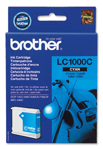 Brother Inkjet Cartridge Page Life 400pp Cyan Ref LC1000C