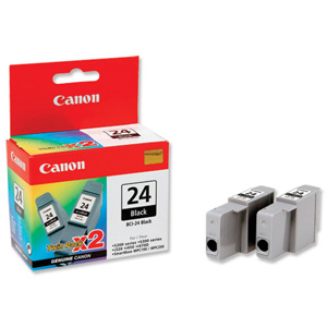 Canon BCI24BK Inkjet Cartridge Black Ref 6881A009 [Pack 2]