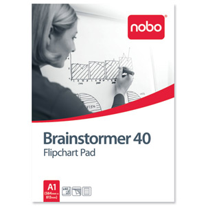 Nobo Brainstormer Flipchart Pad Perforated 40 Sheets A1 Feint Lined Ref 34633719 [Pack 5]