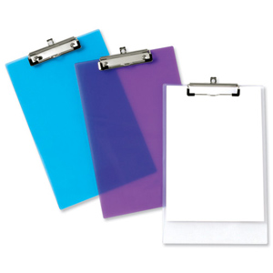 Clipboard Polypropylene Shatterproof Frosted Purple or Green or Clear